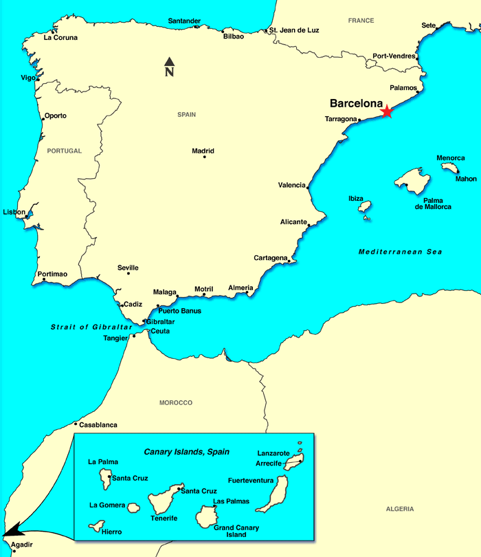 Barcelona, Spain Map