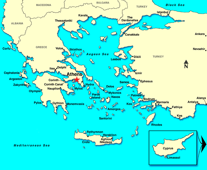 Athens (Piraeus), Greece Map